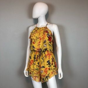 Belle Sky Floral Yellow Romper